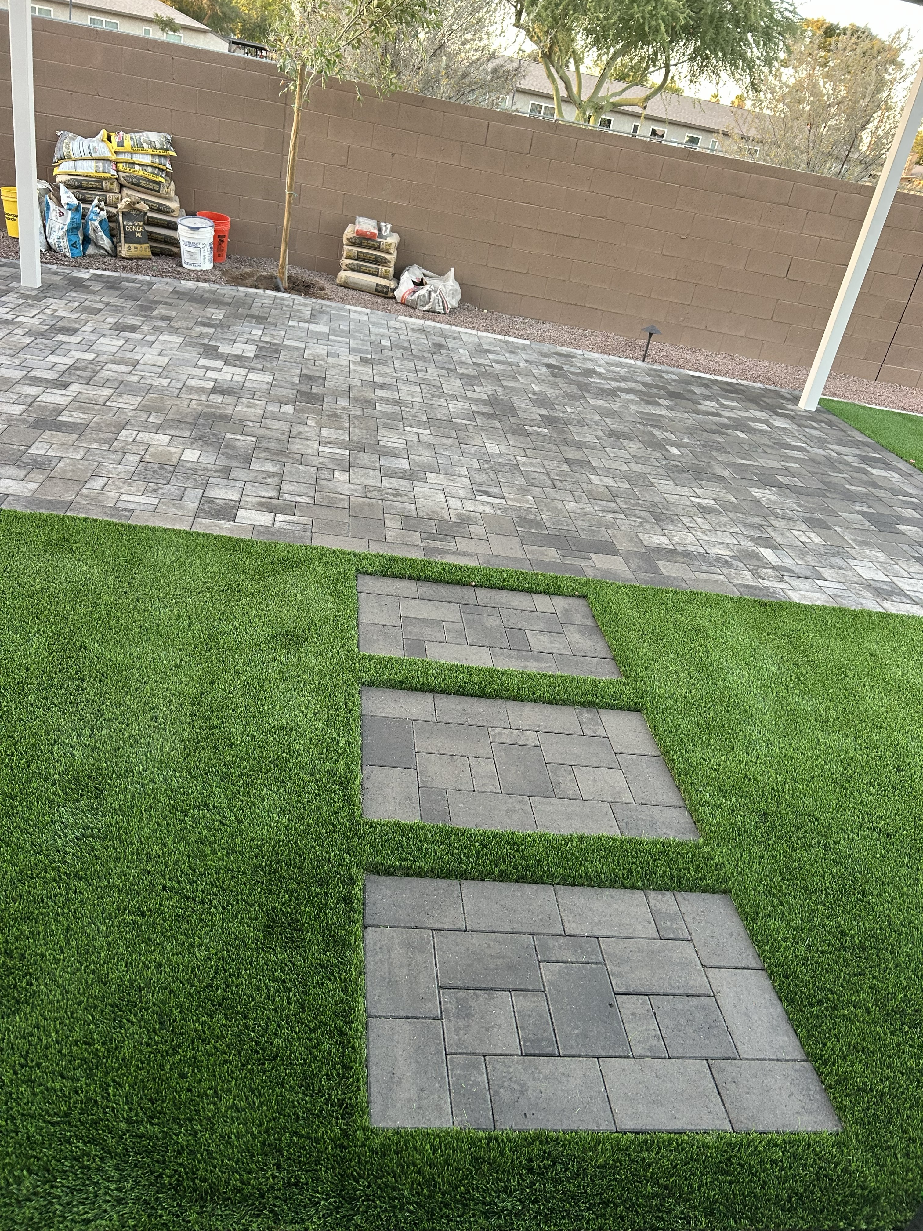 artificial turf & pavers installed Phoenix, AZ